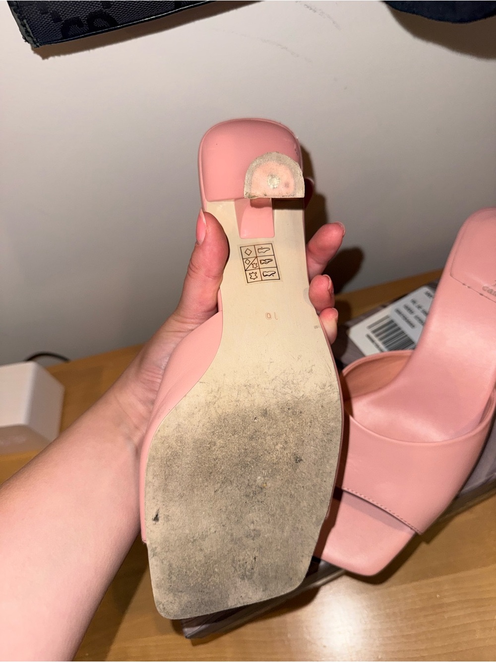 Jeffrey Campbell Pink Square-Toe Slide Mules - Picture 4 of 7